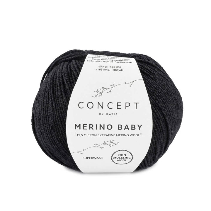 Katia Concept Merino Baby, Farbe 2 Schwarz – Merino und Schurwolle bei Lieblingsgarn