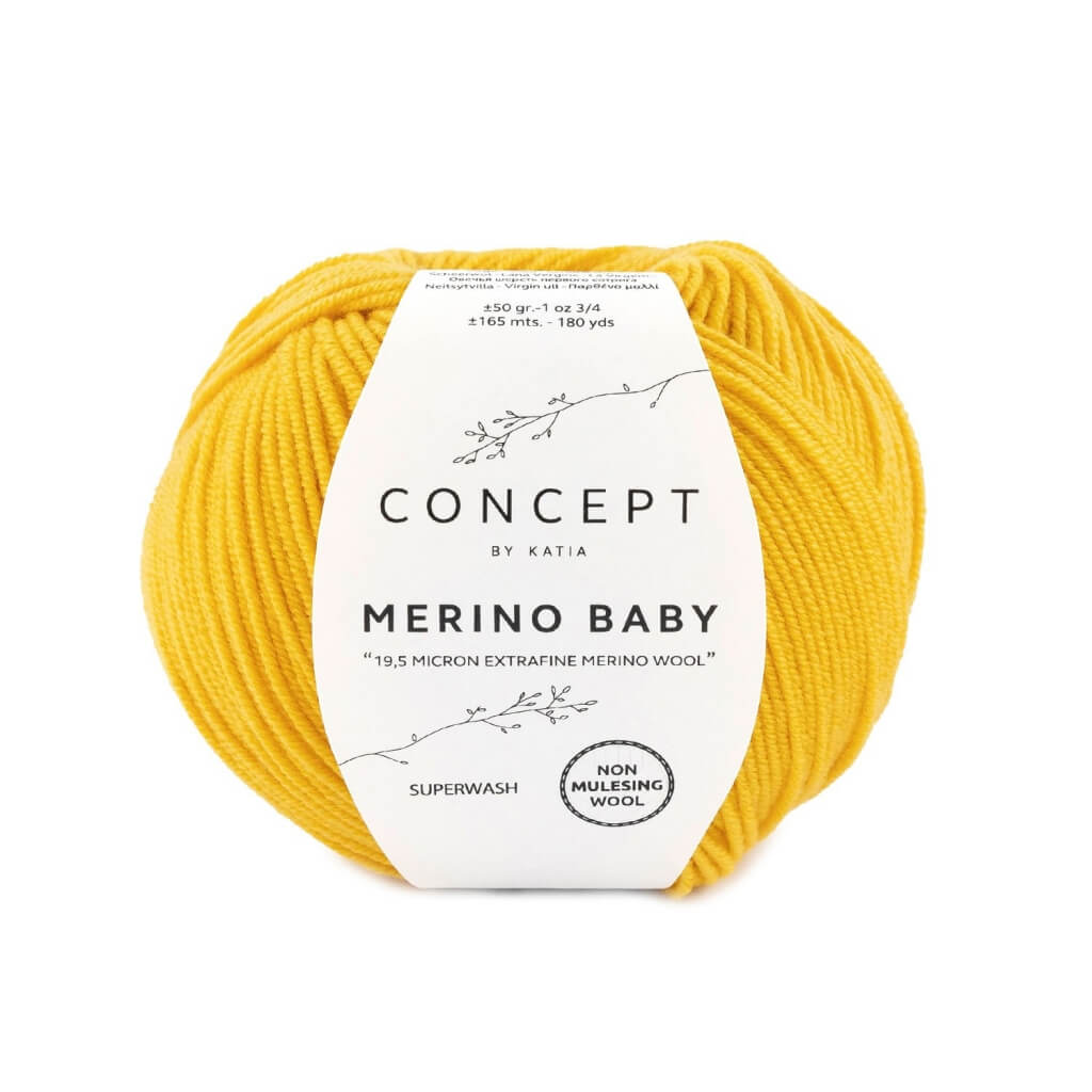 Katia Concept Merino Baby, Farbe 153 Signalgelb – Merino und Schurwolle bei Lieblingsgarn