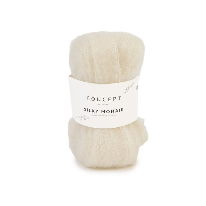 Katia Concept Silky Mohair, Farbe 0103 Naturweiß – Mohair, Schurwolle und Seide bei Lieblingsgarn
