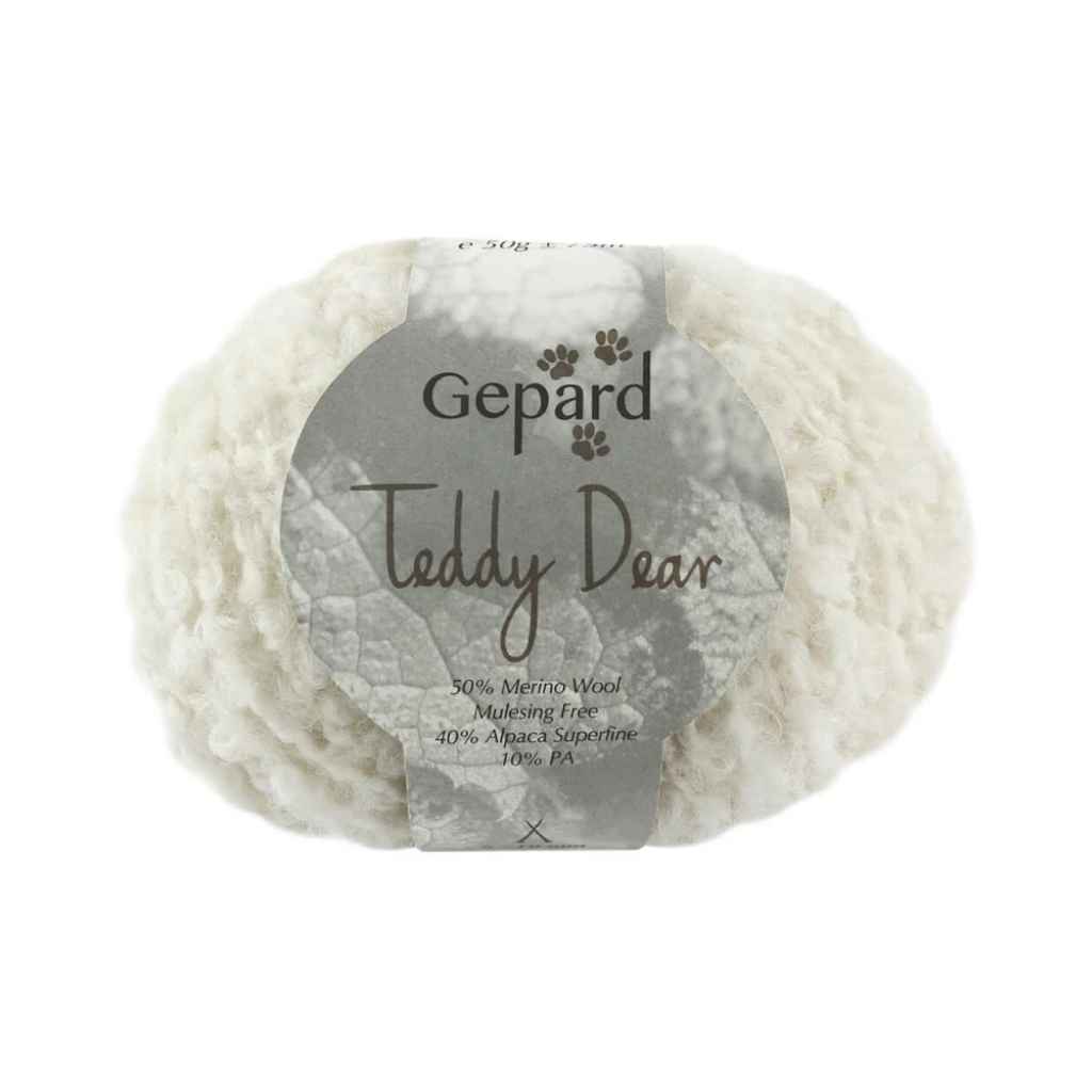 Gepard Teddy Dear, Farbe 101 – Off White – Alpaka und Schurwolle bei Lieblingsgarn