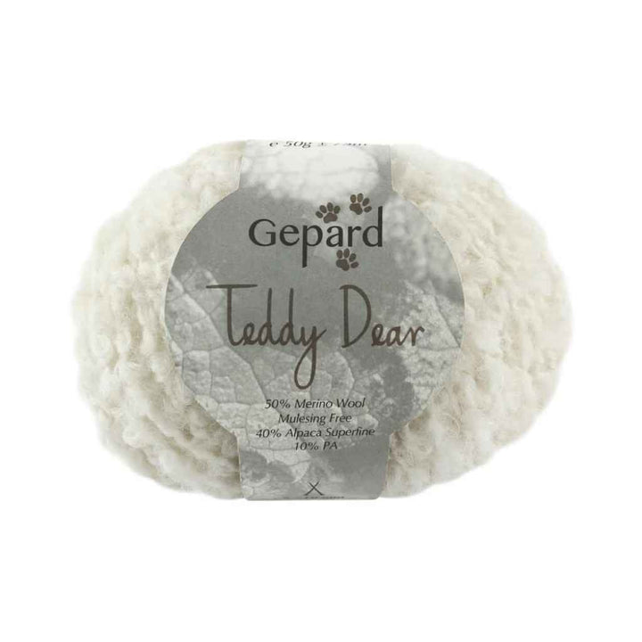 Gepard Teddy Dear, Farbe 101 – Off White – Alpaka und Schurwolle bei Lieblingsgarn