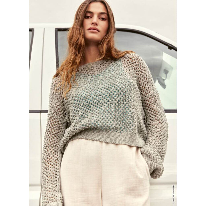 Lana Grossa Pattern Gittermuster Damen Pullover Strickanleitung - Lana Grossa (PDF) bei bei bei bei Lieblingsgarn