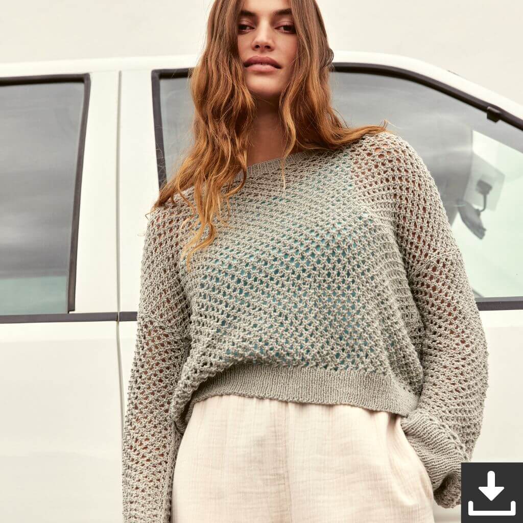 Lana Grossa Pattern Gittermuster Damen Pullover Strickanleitung - Lana Grossa (PDF) bei bei bei bei Lieblingsgarn