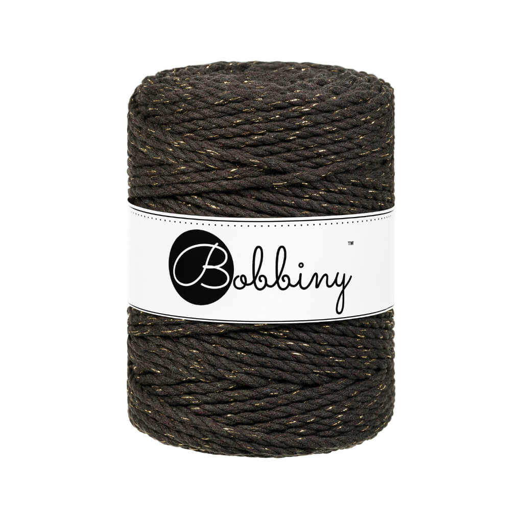 Bobbiny Makramee Golden Espresso Bobbiny Makramee Garn 5 mm x 100 m gedreht Lieblingsgarn