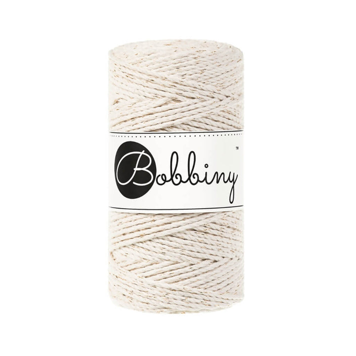 Bobbiny Makramee Garn 3mm gedreht, Farbe Golden Natural – Baumwolle bei Lieblingsgarn