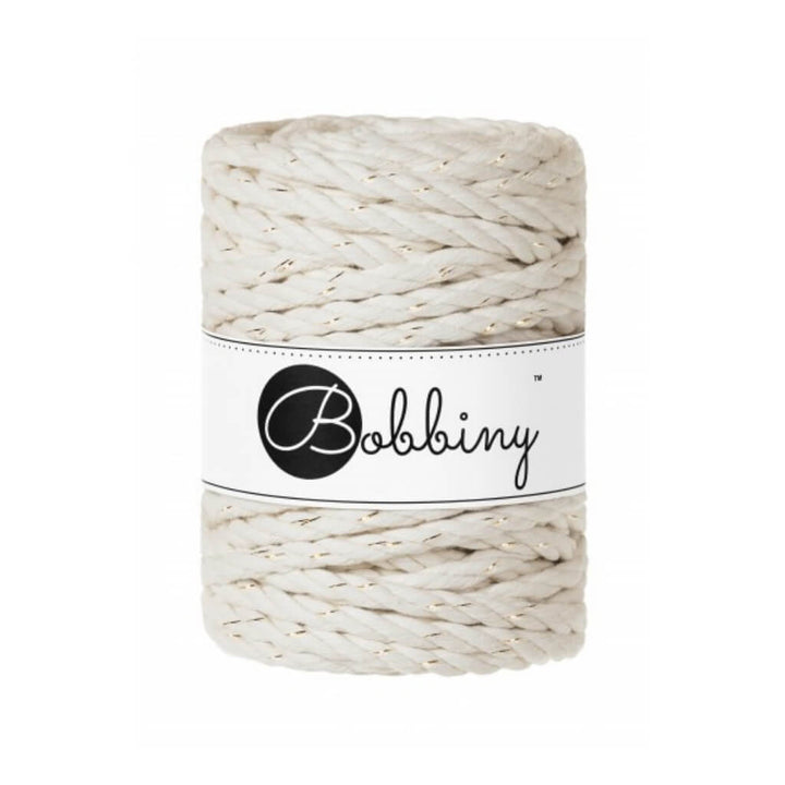Bobbiny Makramee Garn 9 mm x 30 m gedreht, Farbe Golden Natural – Baumwolle bei Lieblingsgarn