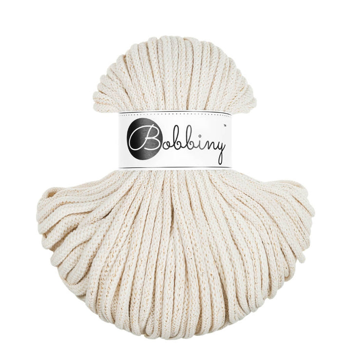 Bobbiny Premium Kordel 5 mm x 50 m, Farbe Golden Natural – Baumwolle bei Lieblingsgarn