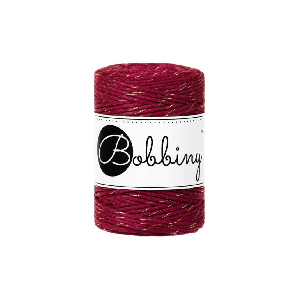 Bobbiny Makramee Garn 1,5 mm, Farbe Golden Wine Red – Baumwolle bei Lieblingsgarn