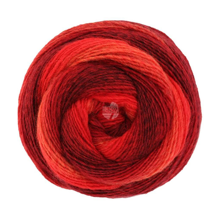 Lana Grossa 446 - Dunkelrot/Rot/Schwarz/Hellrot/Rotorange/Beere Lana Grossa Gomitolo Versione - Bobbel bei bei Lieblingsgarn