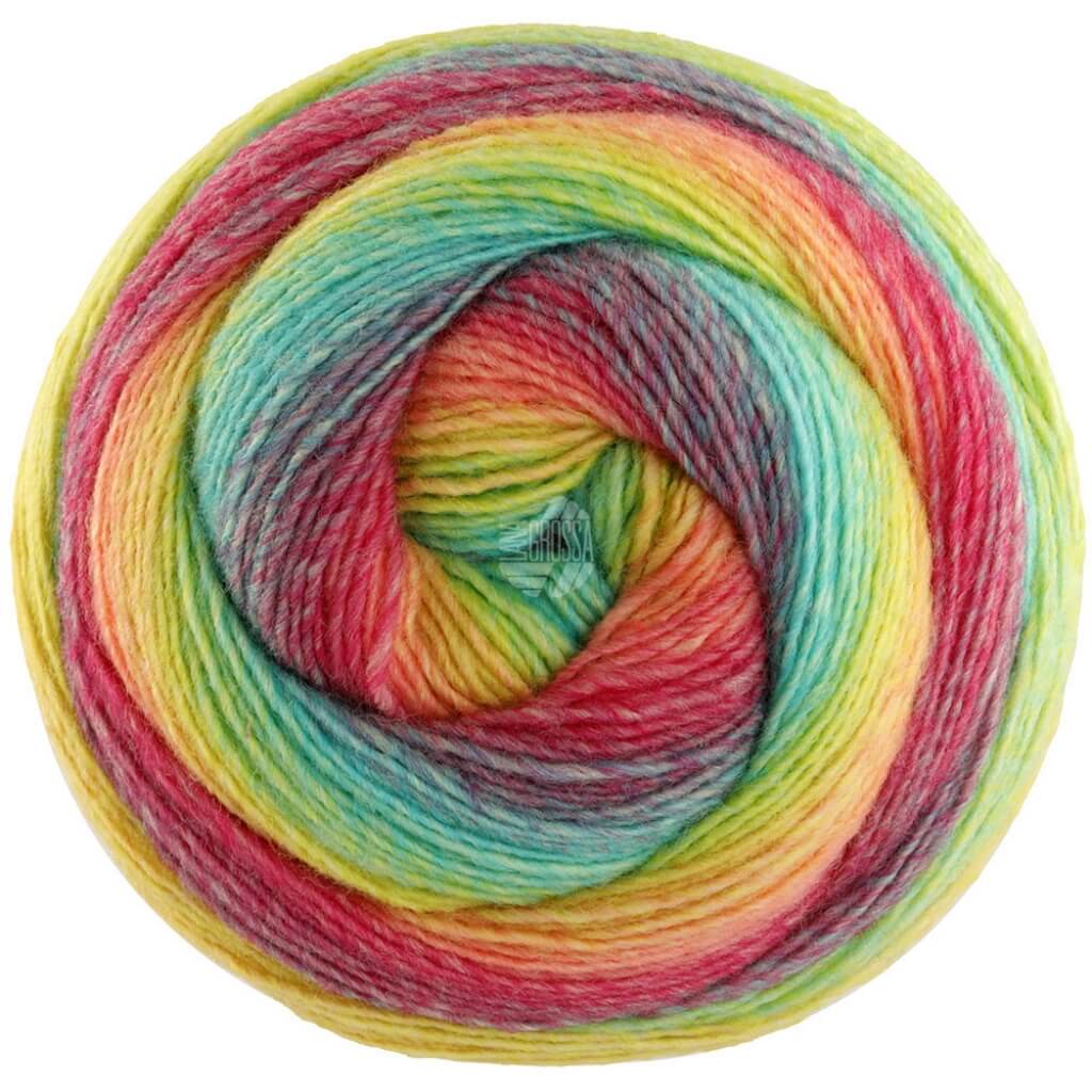 Lana Grossa Gomitolo Versione - Bobbel Wolle, Farbe 450 Himbeer/Hummer/Orange/Gelb/Limette/Jade/ bei Lieblingsgarn
