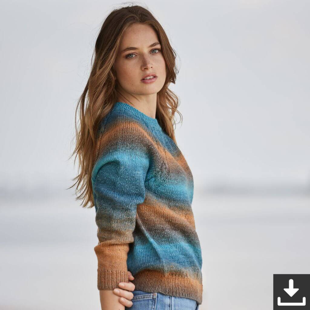 Lana Grossa Pattern Pullover mit Farbverlauf Strickset - Lana Grossa (PDF) bei bei bei bei bei bei bei Lieblingsgarn