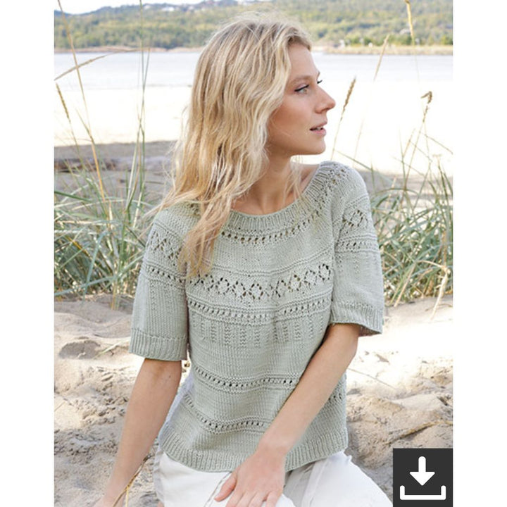 Drops Design Pattern Damen Pullover Green Grove Tea Strickset - Drops (PDF) bei bei bei bei bei bei bei Lieblingsgarn