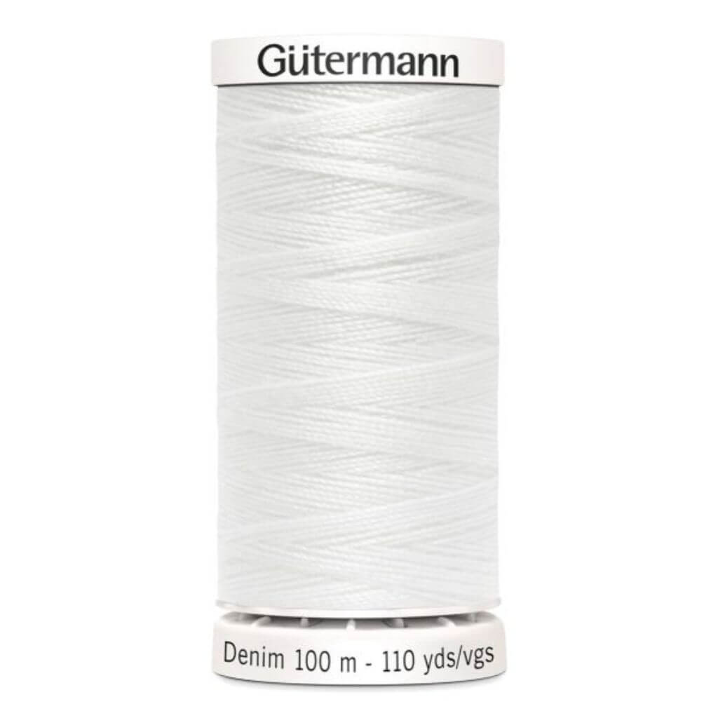 Gütermann Denim Stärke 50, Farbe 1016 Weiss – Synthetik bei Lieblingsgarn