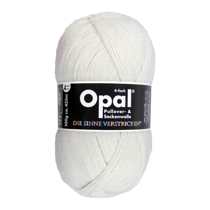 Opal 2620 - Hartweiß Opal Sockenwolle Uni 4-fach 100g Lieblingsgarn