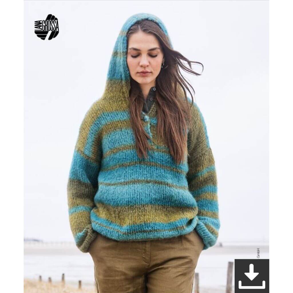 Lana Grossa Pattern Hoodie Strickanleitung - Lana Grossa (PDF) bei bei bei bei Lieblingsgarn