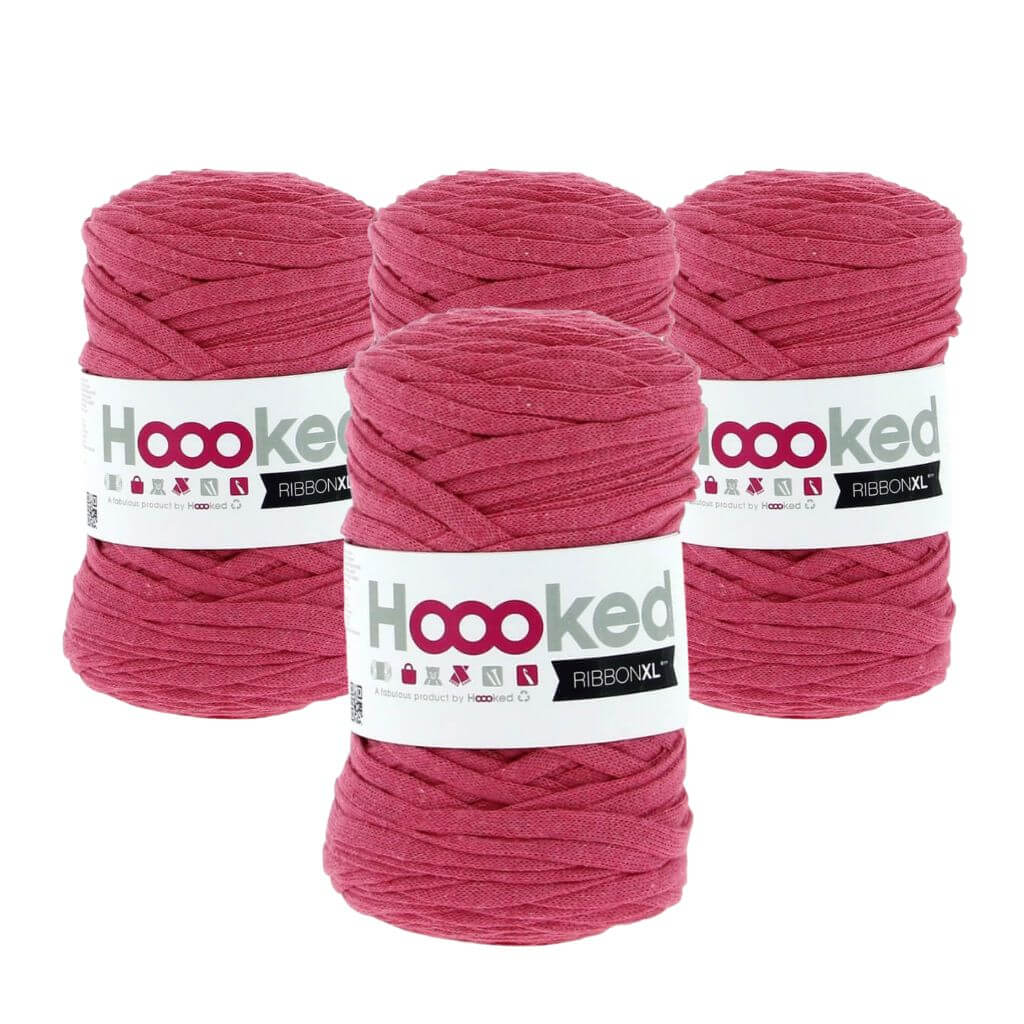 Hoooked RibbonXL 4er Spar-Set, Farbe Bubblegum Pink – Baumwolle bei Lieblingsgarn