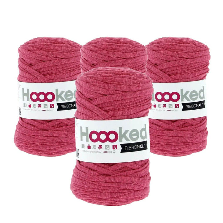 Hoooked RibbonXL 4er Spar-Set, Farbe Bubblegum Pink – Baumwolle bei Lieblingsgarn