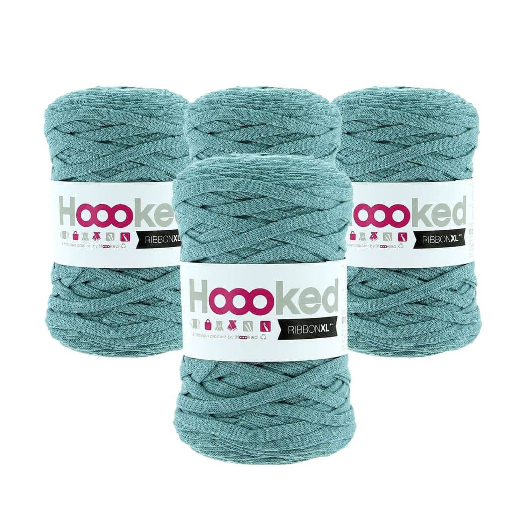 Hoooked RibbonXL 4er Spar-Set, Farbe Emerald Splash – Baumwolle bei Lieblingsgarn
