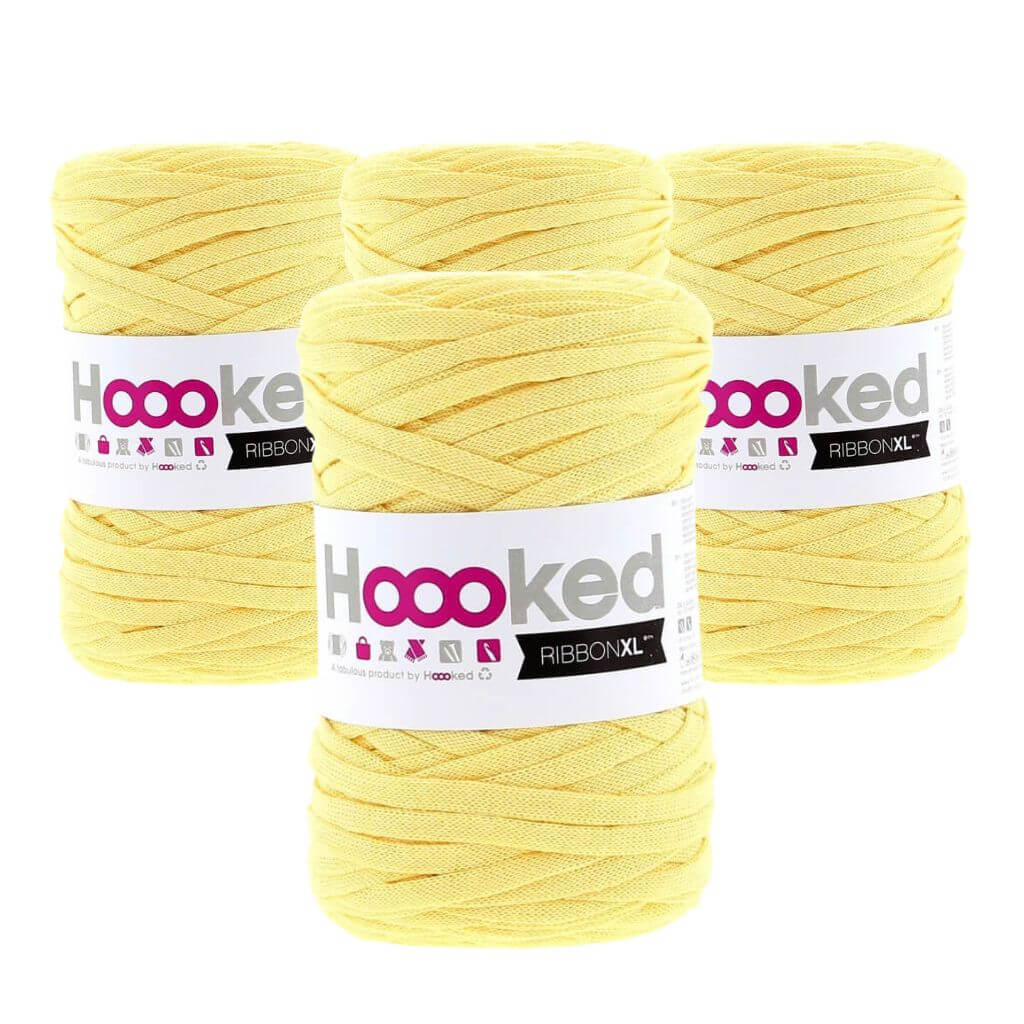 Hoooked RibbonXL 4er Spar-Set, Farbe Frosted Yellow – Baumwolle bei Lieblingsgarn