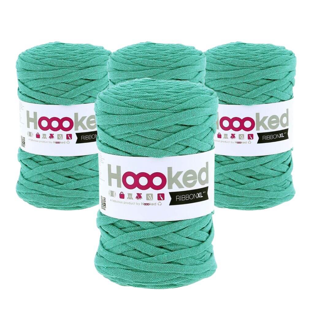Hoooked RibbonXL 4er Spar-Set, Farbe Happy Mint – Baumwolle bei Lieblingsgarn