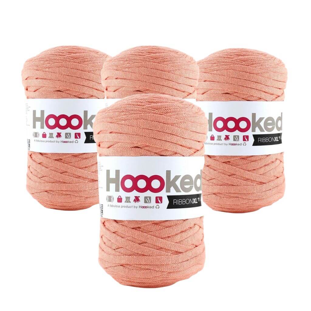 Hoooked RibbonXL 4er Spar-Set, Farbe Iced Apricot – Baumwolle bei Lieblingsgarn