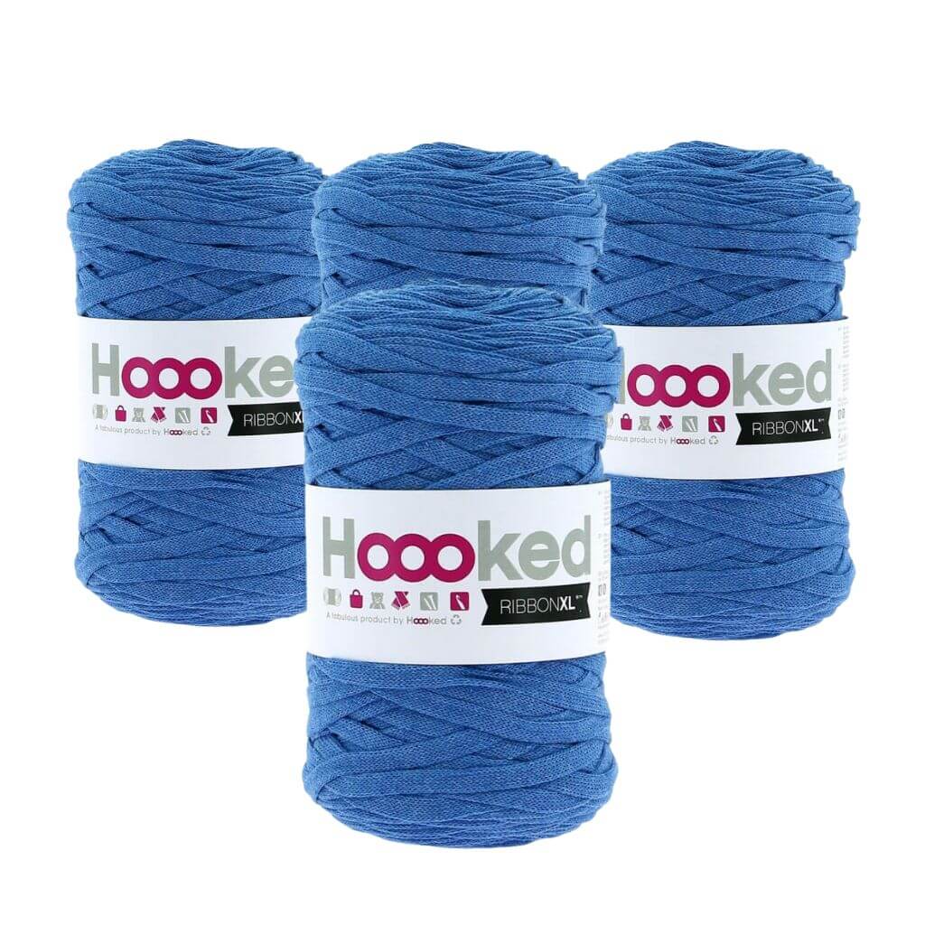 Hoooked RibbonXL 4er Spar-Set, Farbe Imperial Blue – Baumwolle bei Lieblingsgarn