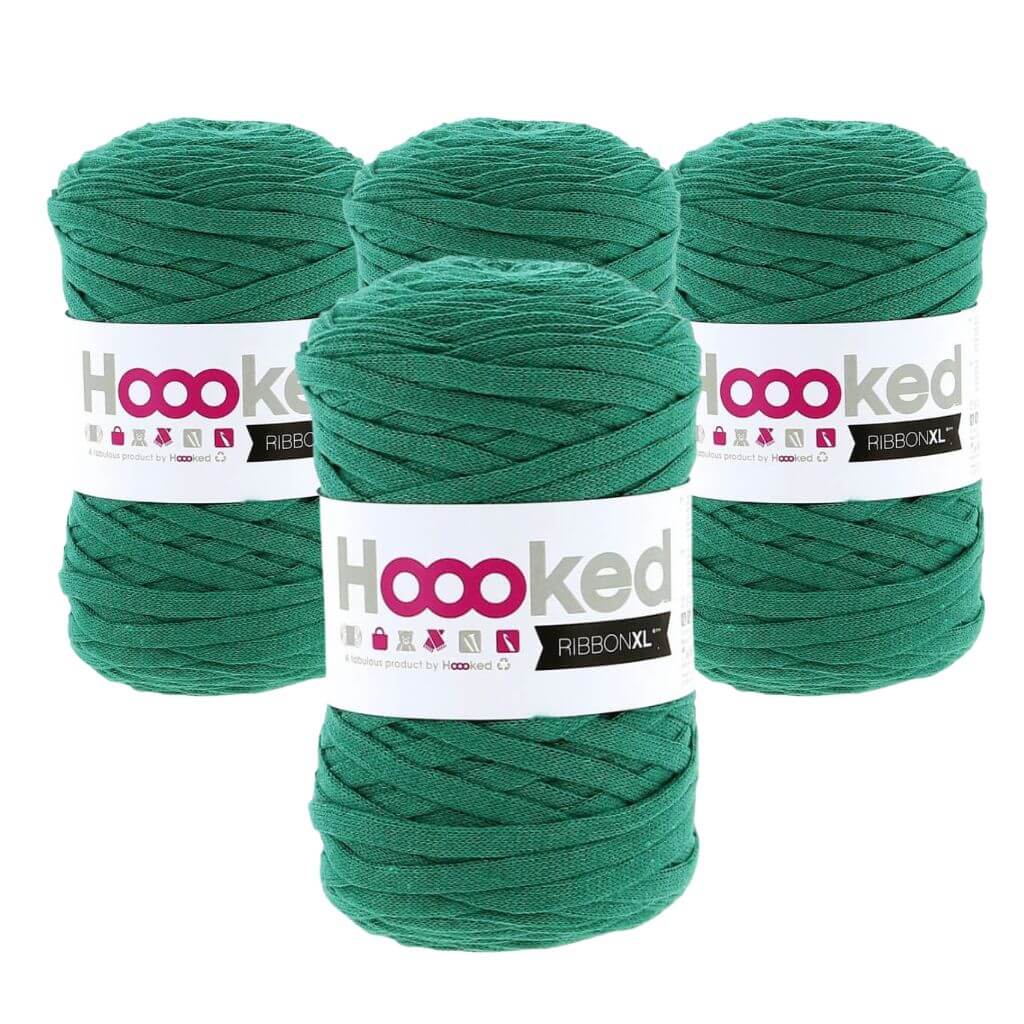 Hoooked RibbonXL 4er Spar-Set, Farbe Lush Green – Baumwolle bei Lieblingsgarn