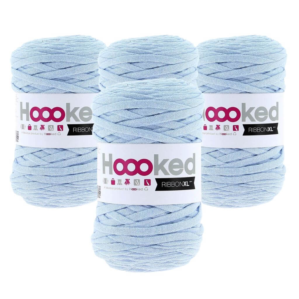 Hoooked RibbonXL 4er Spar-Set, Farbe Powder Blue – Baumwolle bei Lieblingsgarn