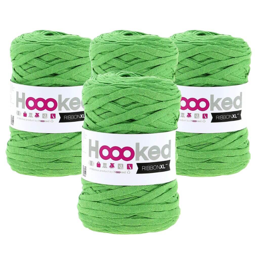 Hoooked RibbonXL 4er Spar-Set, Farbe Salad Green – Baumwolle bei Lieblingsgarn