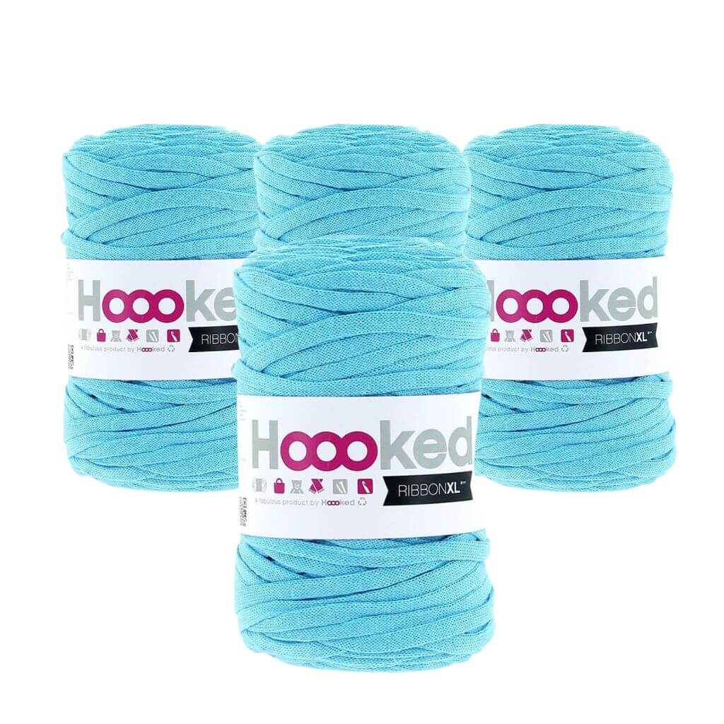 Hoooked RibbonXL 4er Spar-Set, Farbe Sea Blue – Baumwolle bei Lieblingsgarn