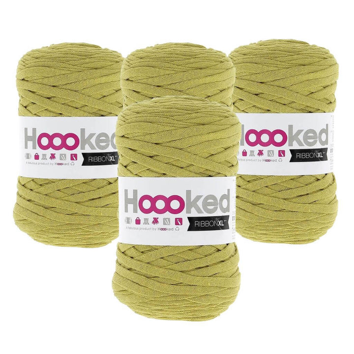 Hoooked RibbonXL 4er Spar-Set, Farbe Spicy Ocre – Baumwolle bei Lieblingsgarn