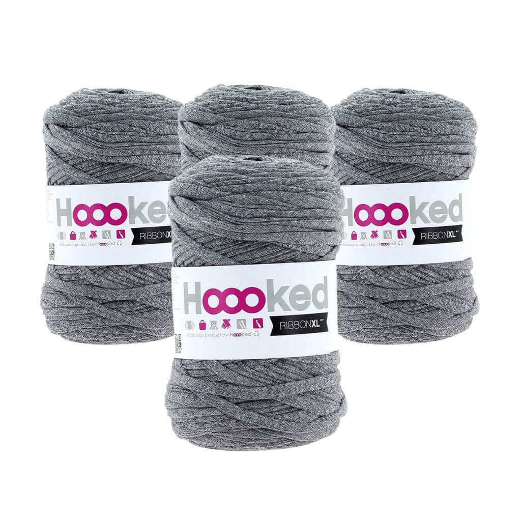 Hoooked RibbonXL 4er Spar-Set, Farbe Stone Grey – Baumwolle bei Lieblingsgarn