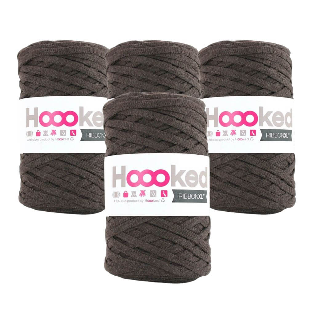 Hoooked RibbonXL 4er Spar-Set, Farbe Tabacco Brown – Baumwolle bei Lieblingsgarn