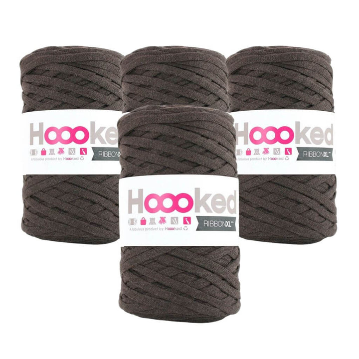 Hoooked RibbonXL 4er Spar-Set, Farbe Tabacco Brown – Baumwolle bei Lieblingsgarn
