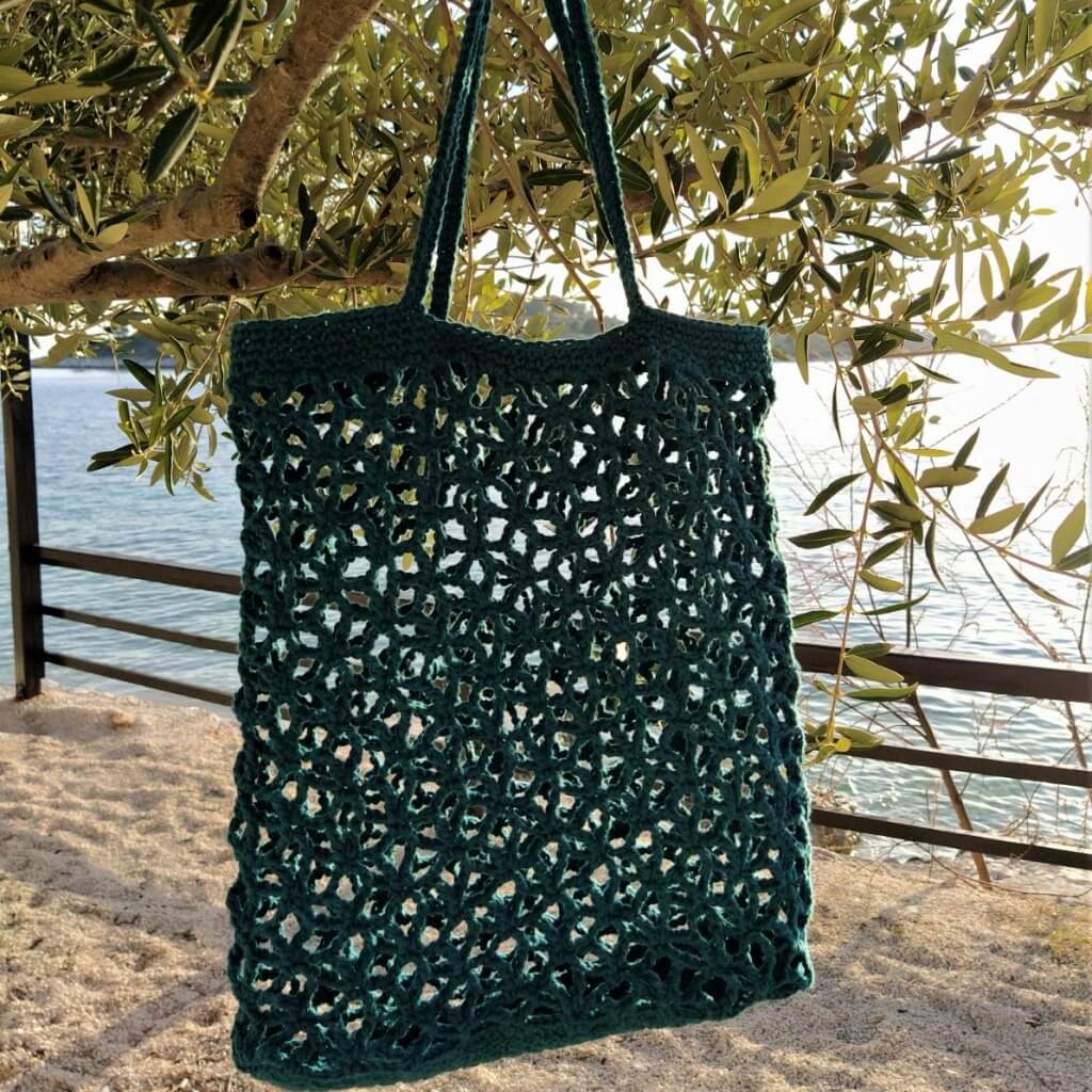 Hoooked Einkaufstasche Trogir Petrol Häkelset - Hoooked bei bei bei bei Lieblingsgarn