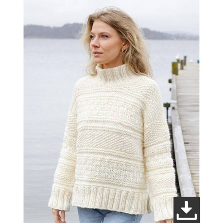 Drops Design Pattern Damen Pullover Ice Tide Strickanleitung - Drops (PDF) bei bei bei bei Lieblingsgarn