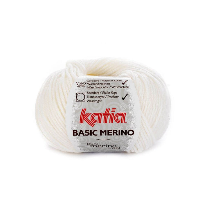 Katia Basic Merino, Farbe 1 Weiß – Schurwolle und Synthetik bei Lieblingsgarn