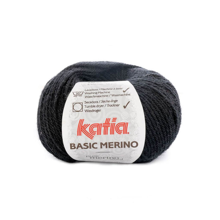 Katia Basic Merino, Farbe 2 Schwarz – Schurwolle und Synthetik bei Lieblingsgarn