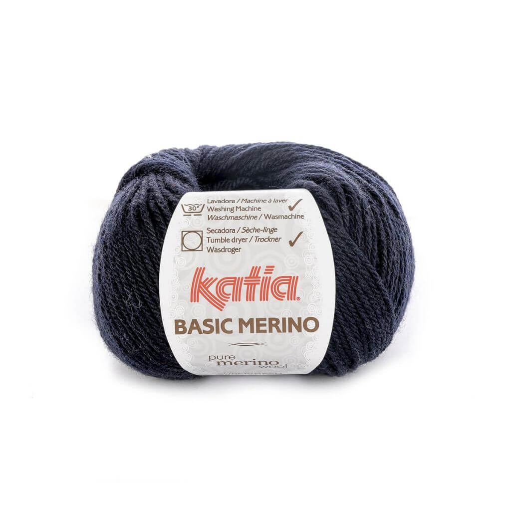 Katia Basic Merino, Farbe 5 Sehr dunkelblau – Schurwolle und Synthetik bei Lieblingsgarn