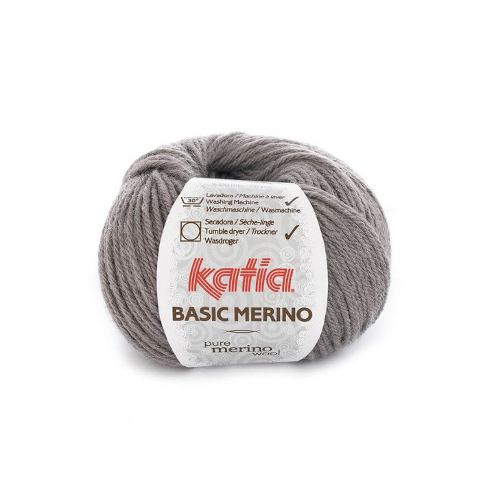 Katia Basic Merino, Farbe 13 Mittelgrau – Schurwolle und Synthetik bei Lieblingsgarn
