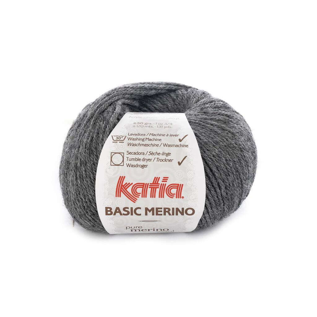 Katia Basic Merino, Farbe 14 Sehr dunkelgrau – Schurwolle und Synthetik bei Lieblingsgarn