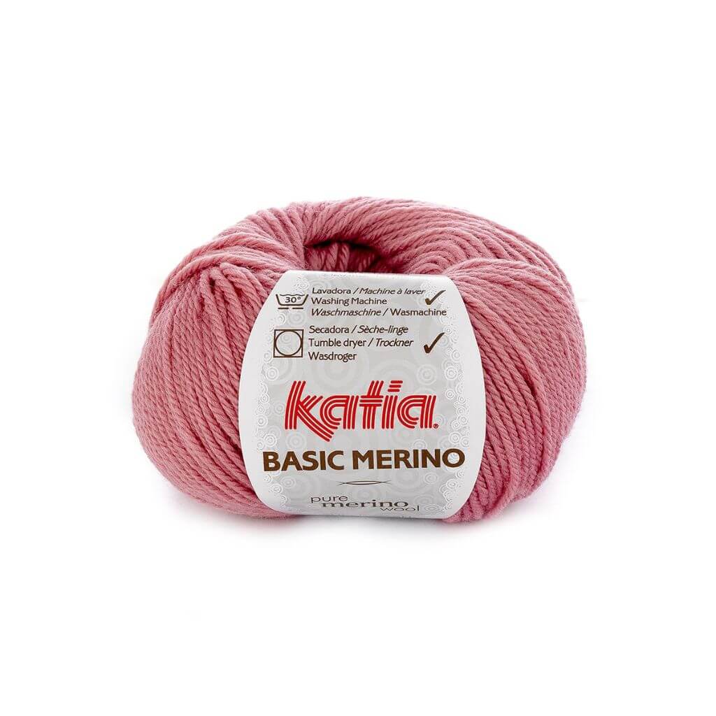 Katia Basic Merino, Farbe 26 Mittelrosé – Schurwolle und Synthetik bei Lieblingsgarn