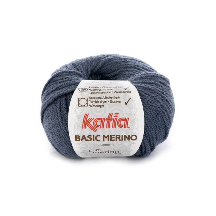 Katia Basic Merino, Farbe 32 Graublau – Schurwolle und Synthetik bei Lieblingsgarn