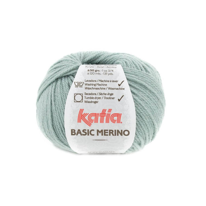Katia Basic Merino, Farbe 80 Weißgrün – Schurwolle und Synthetik bei Lieblingsgarn