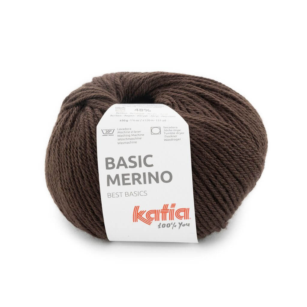 Katia Basic Merino, Farbe 106 Schokoladen braun – Schurwolle und Synthetik bei Lieblingsgarn