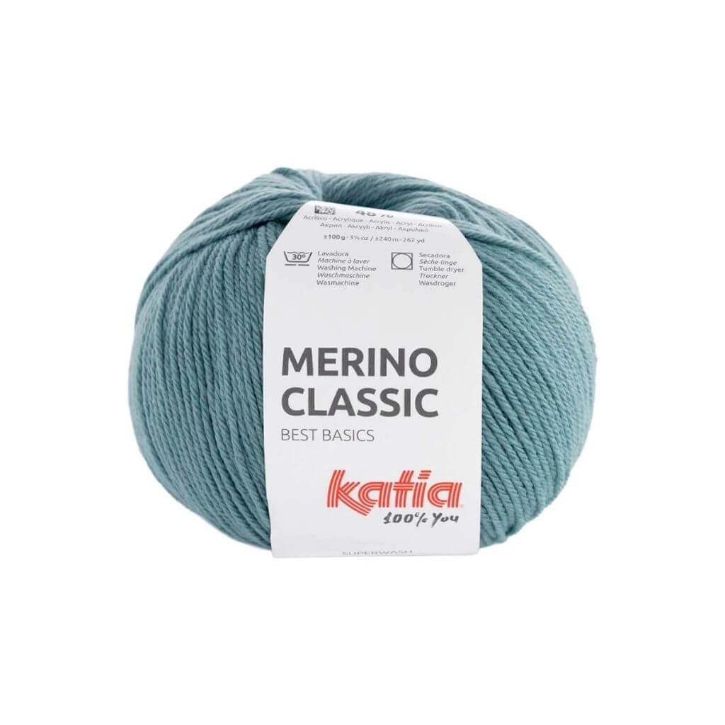 Katia Basic Merino, Farbe 0110 Graublau – Schurwolle und Synthetik bei Lieblingsgarn