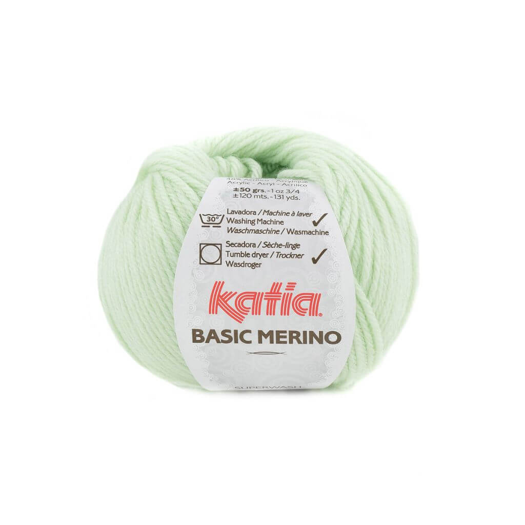 Katia Basic Merino, Farbe 85 Sehr hellgrün – Schurwolle und Synthetik bei Lieblingsgarn