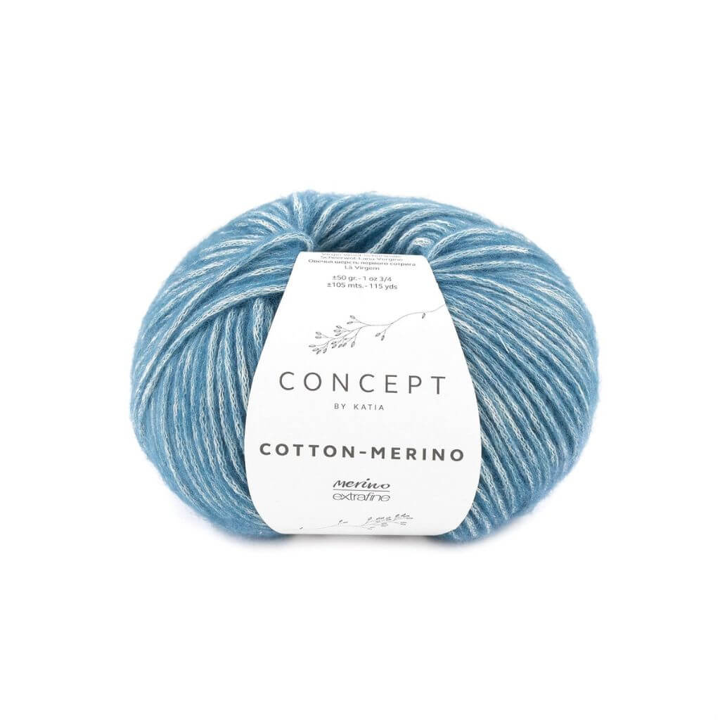 Katia Concept Cotton Merino, Farbe 133 Blau – Baumwolle und Merino bei Lieblingsgarn