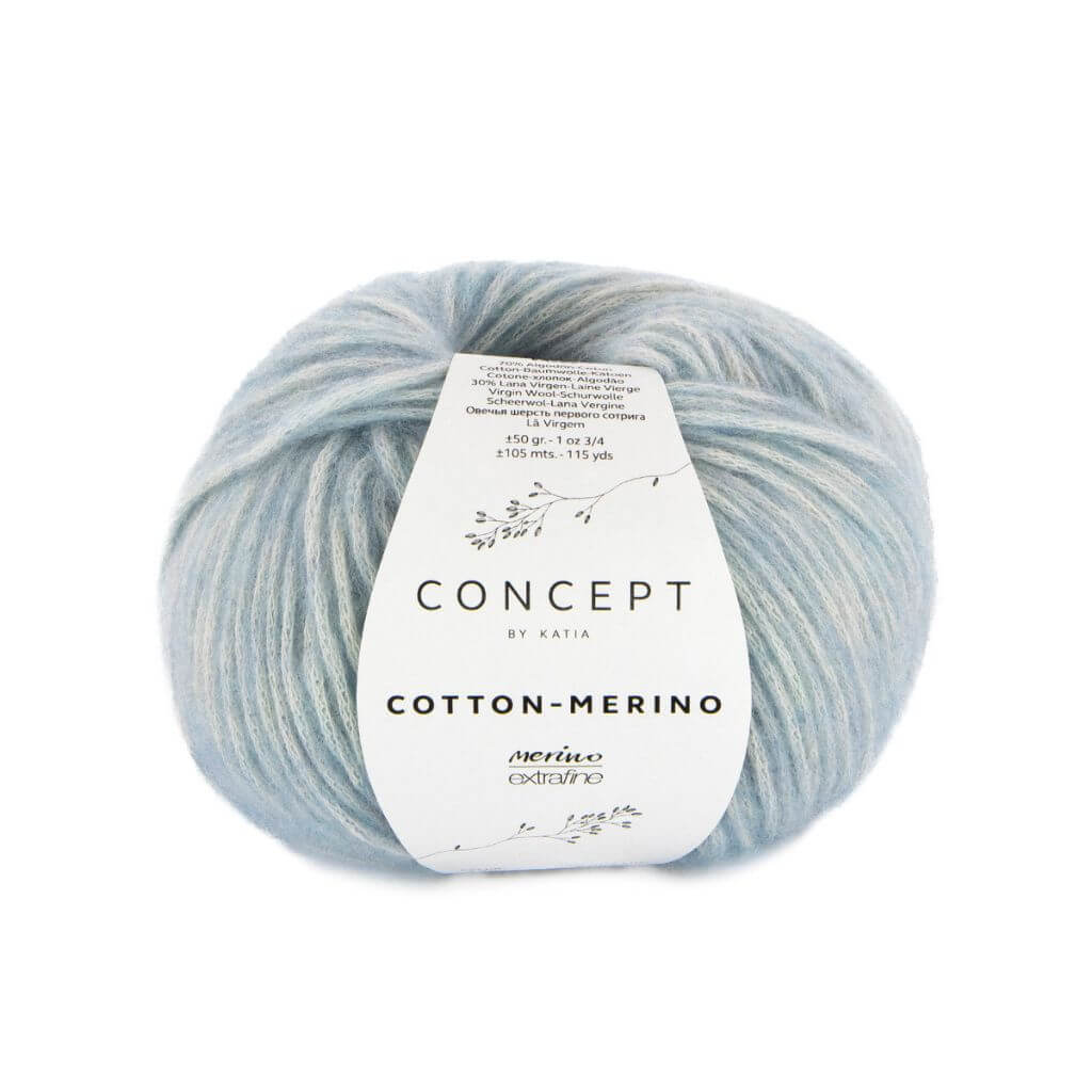 Katia Concept Cotton Merino, Farbe 142 Taubenblau – Baumwolle und Merino bei Lieblingsgarn