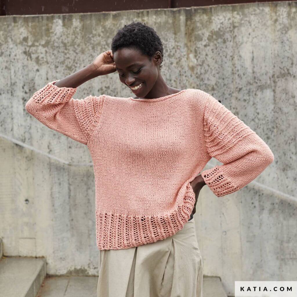 Katia Lochmuster-Pullover Strickanleitung - Katia (Heft) bei bei bei bei Lieblingsgarn